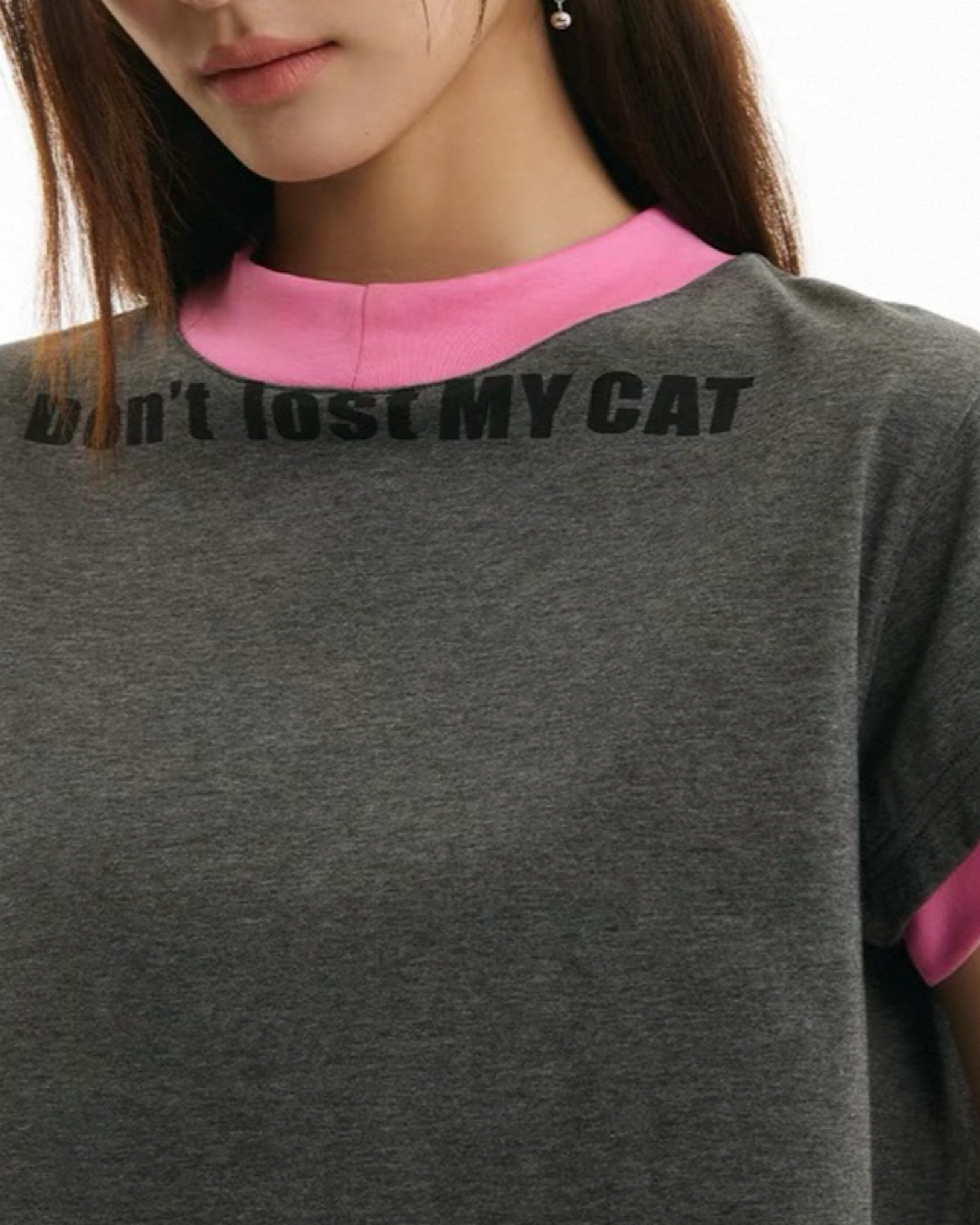 コントラストカラーボトルネックTシャツ SL696