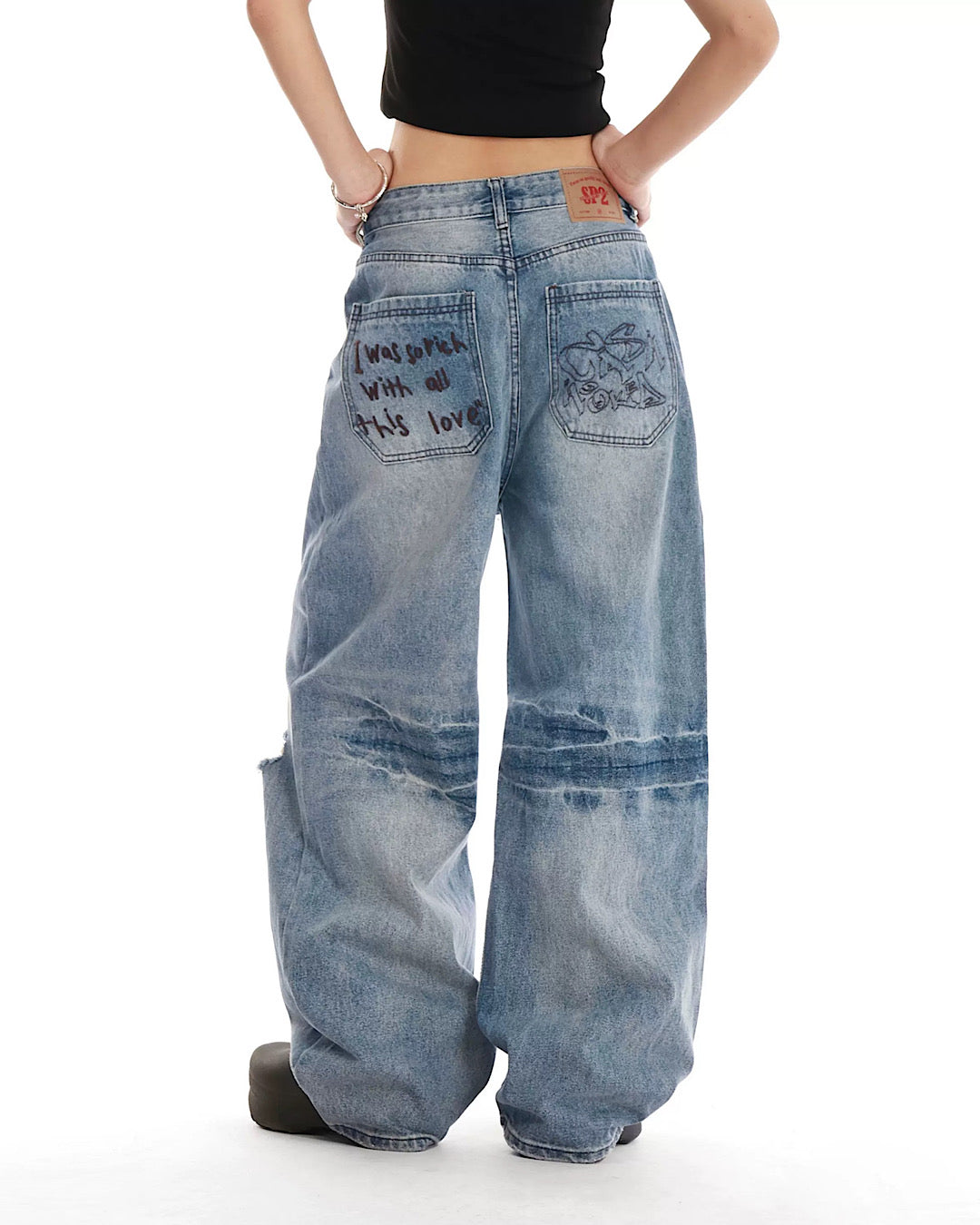 ダメージ加工デニムパンツ SL745