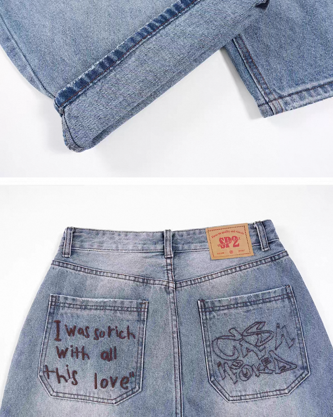 ダメージ加工デニムパンツ SL745