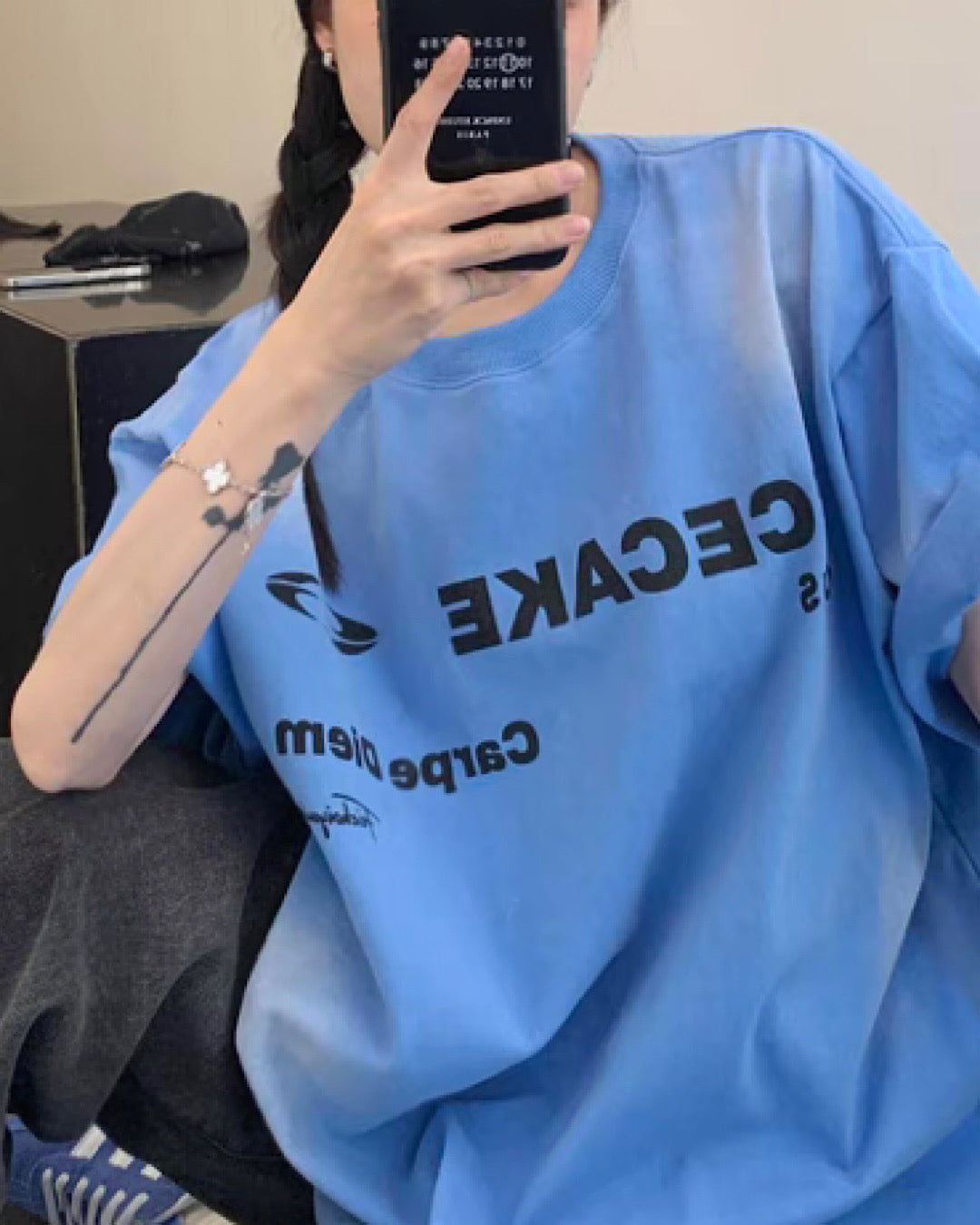 フロントロゴダメージ加工Tシャツ SL248