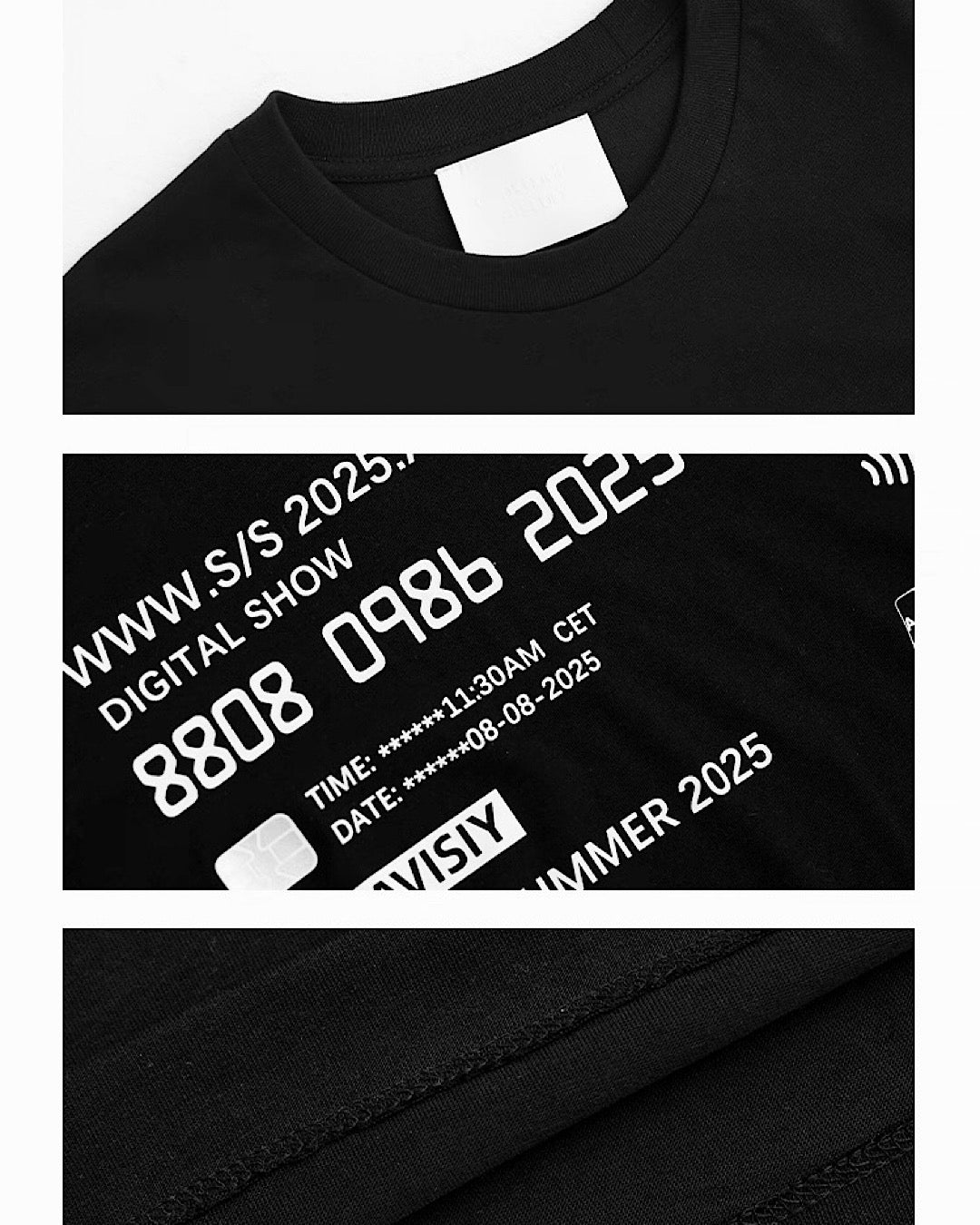 ラウンドネックプリントロングTシャツ SL744