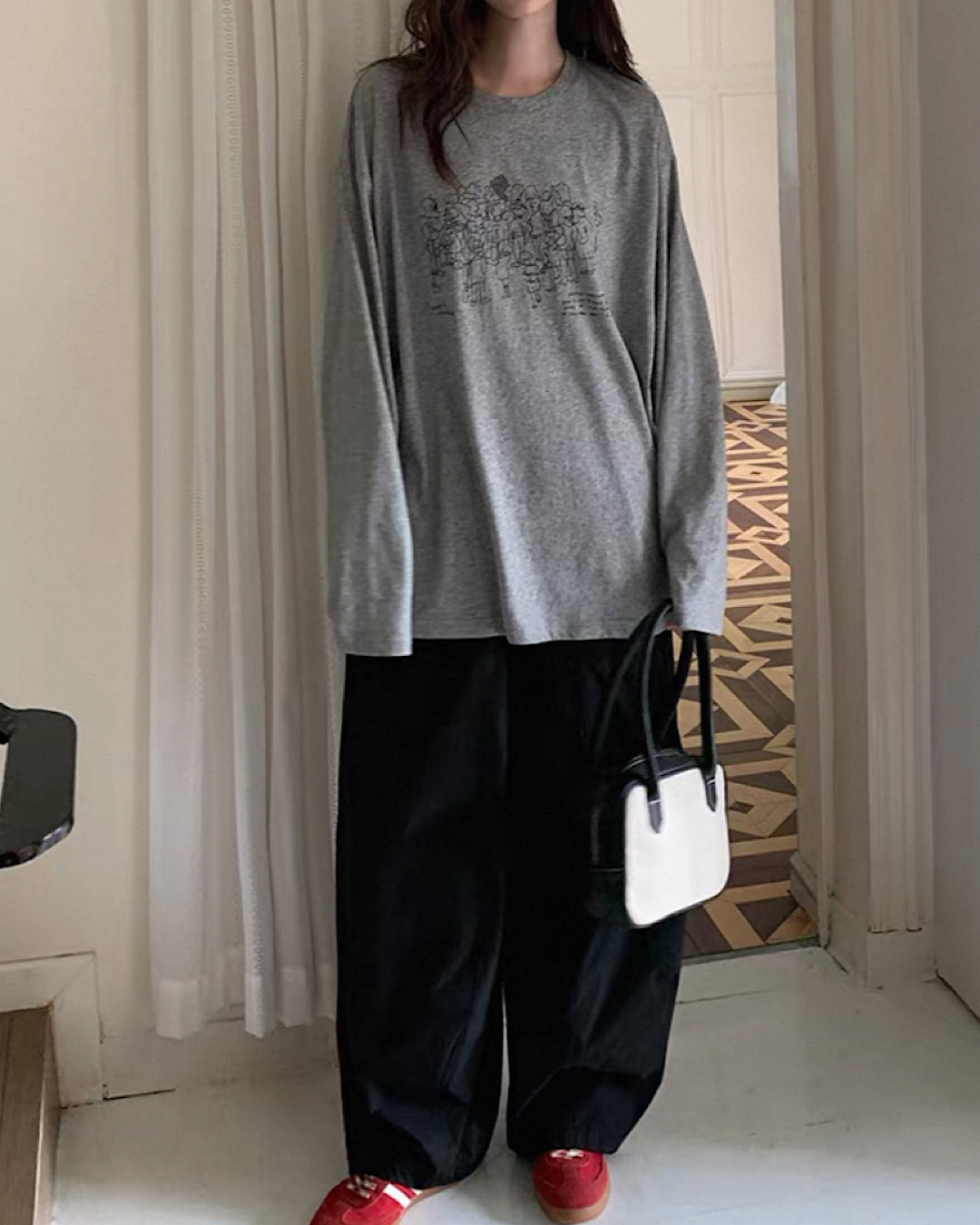 イラストプリントロングTシャツ SL703