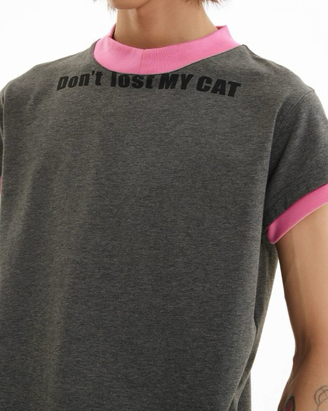 コントラストカラーボトルネックTシャツ SL696