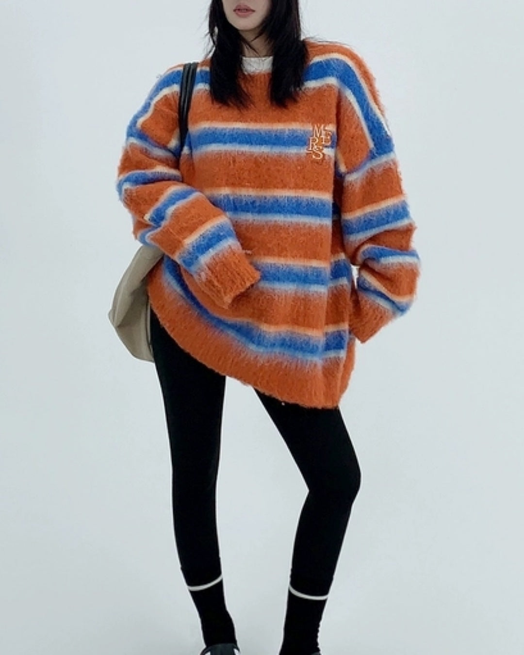 ボーダー柄シャギーニット SL470