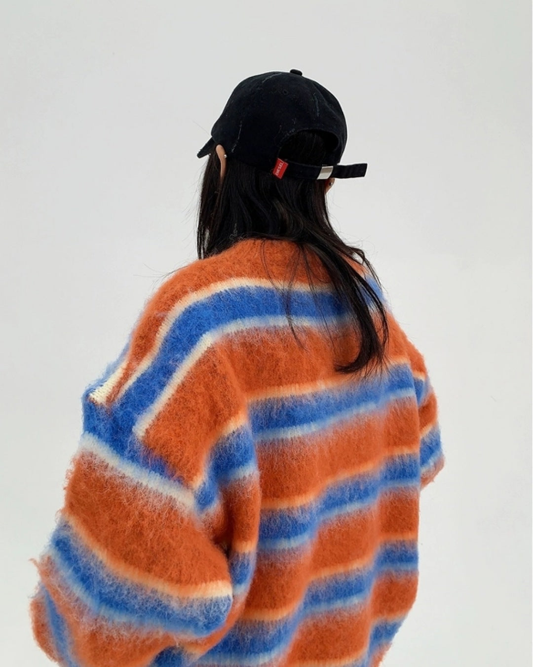 ボーダー柄シャギーニット SL470