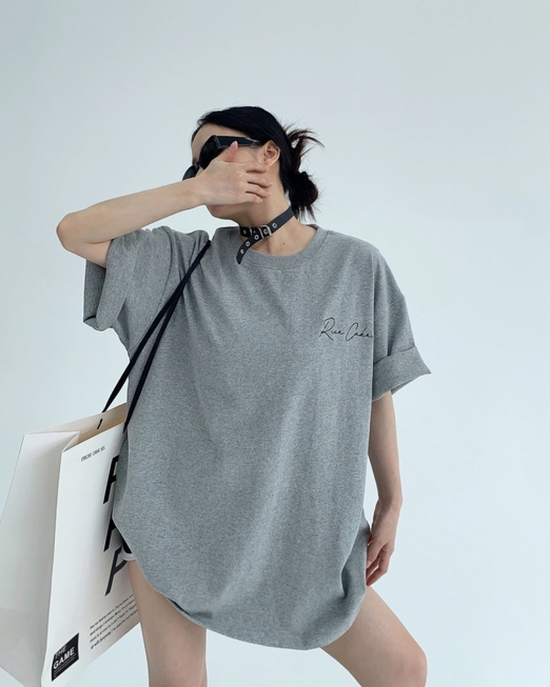 バックタグレタリングTシャツ SL557