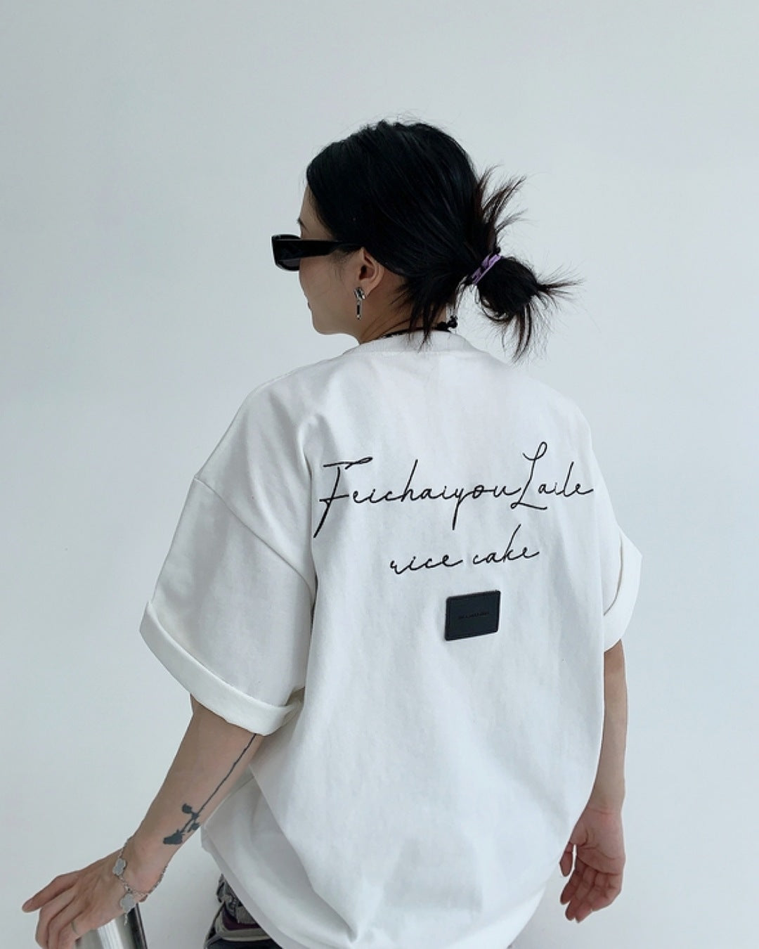 バックタグレタリングTシャツ SL557