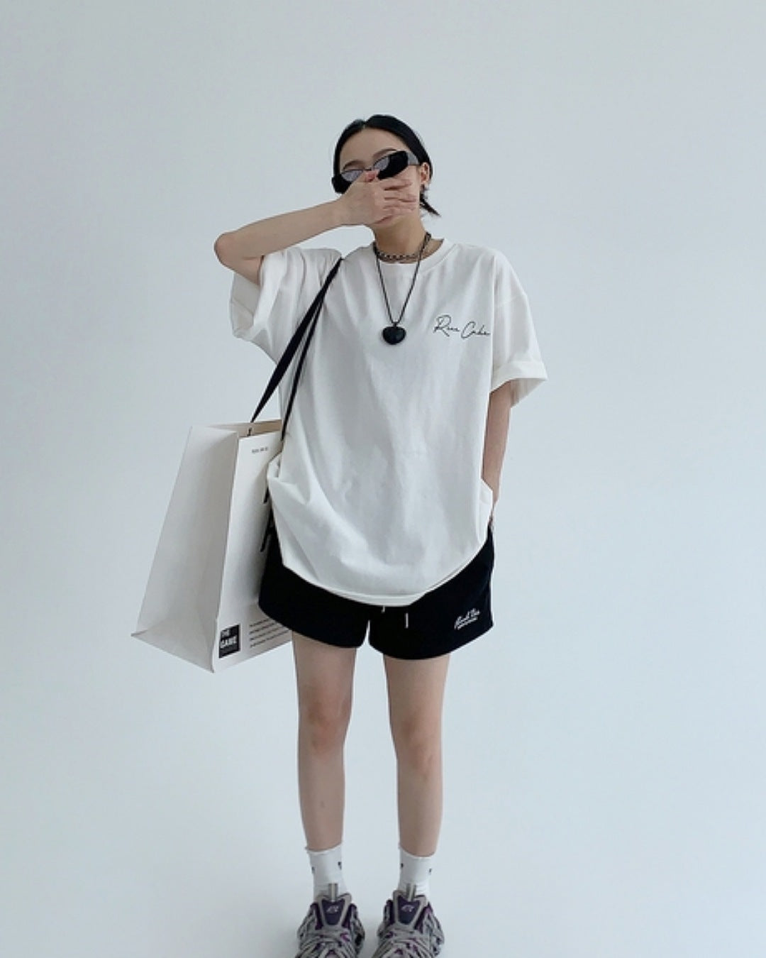 バックタグレタリングTシャツ SL557