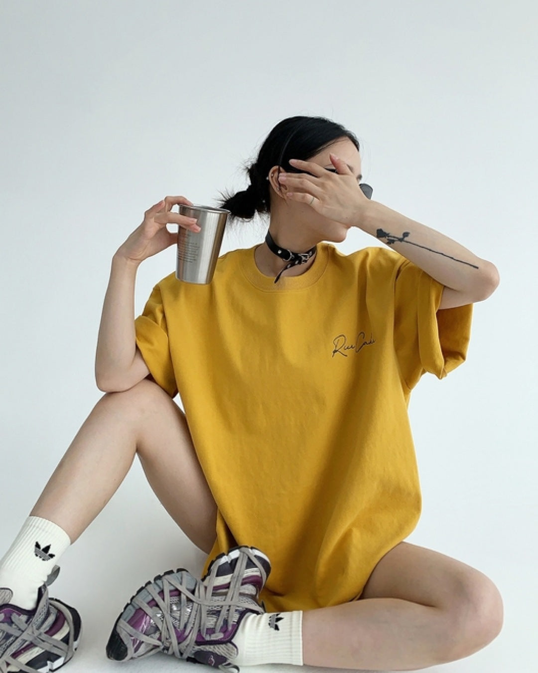 バックタグレタリングTシャツ SL557