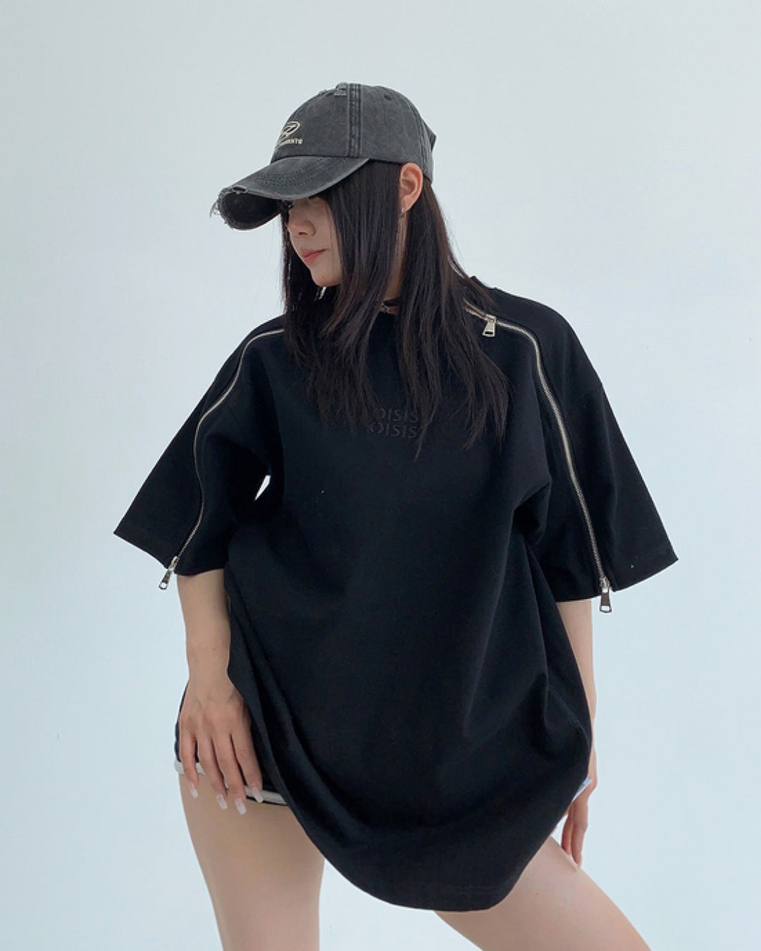 スリーブジッパーTシャツ SL586