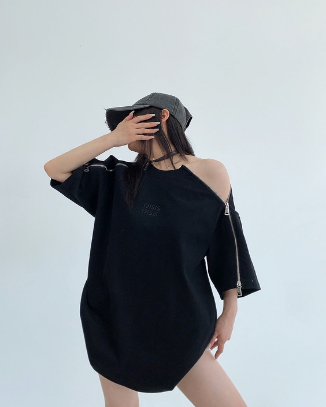 スリーブジッパーTシャツ SL586