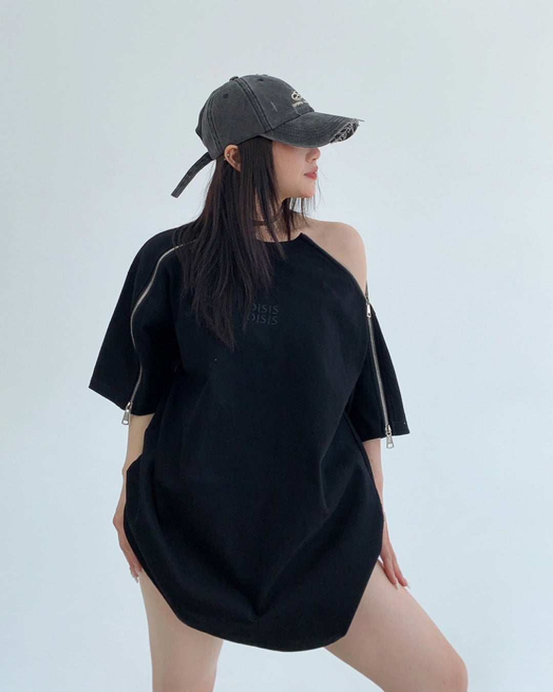スリーブジッパーTシャツ SL586