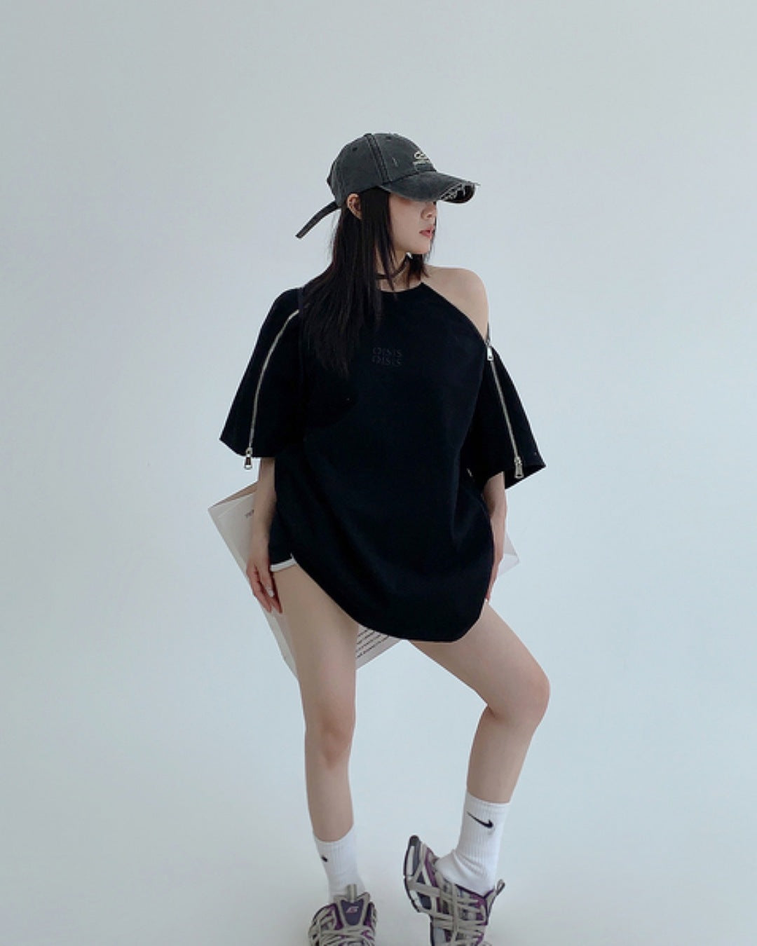 スリーブジッパーTシャツ SL586