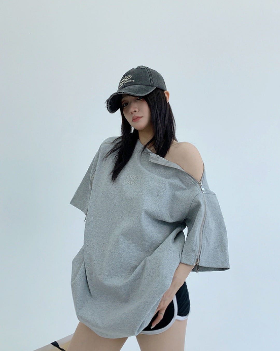 スリーブジッパーTシャツ SL586