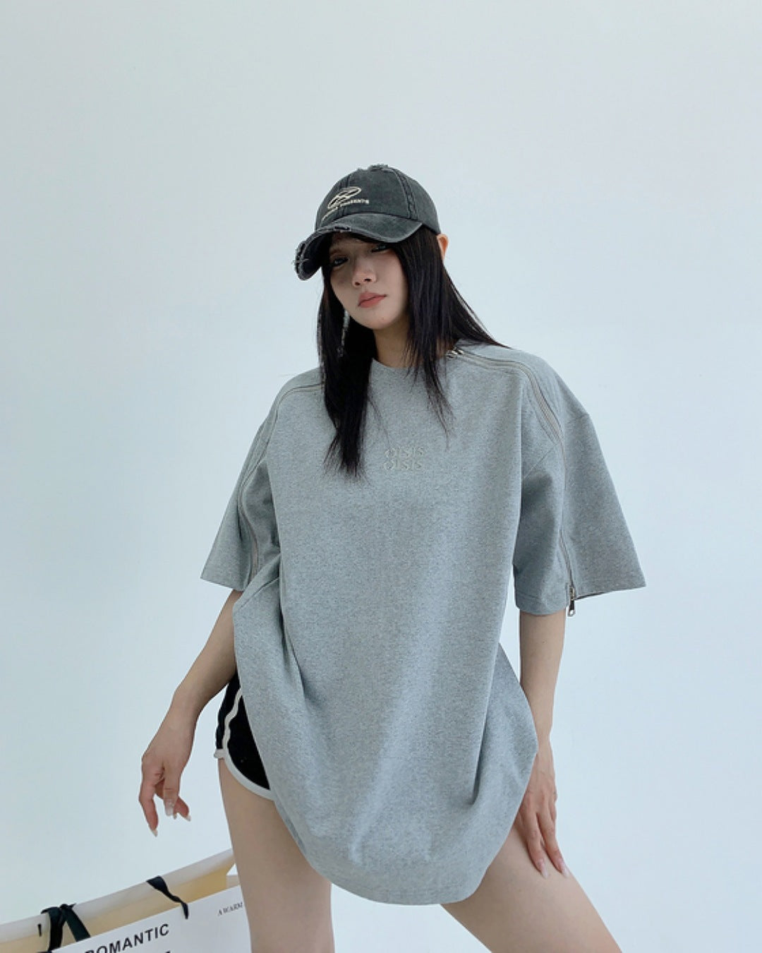 スリーブジッパーTシャツ SL586