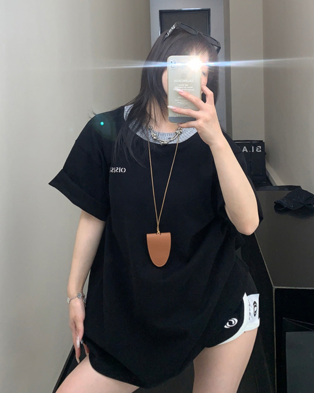 ネックニットTシャツ SL588