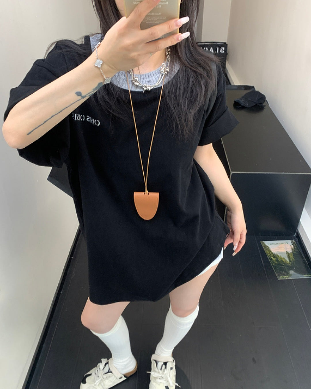 ネックニットTシャツ SL588