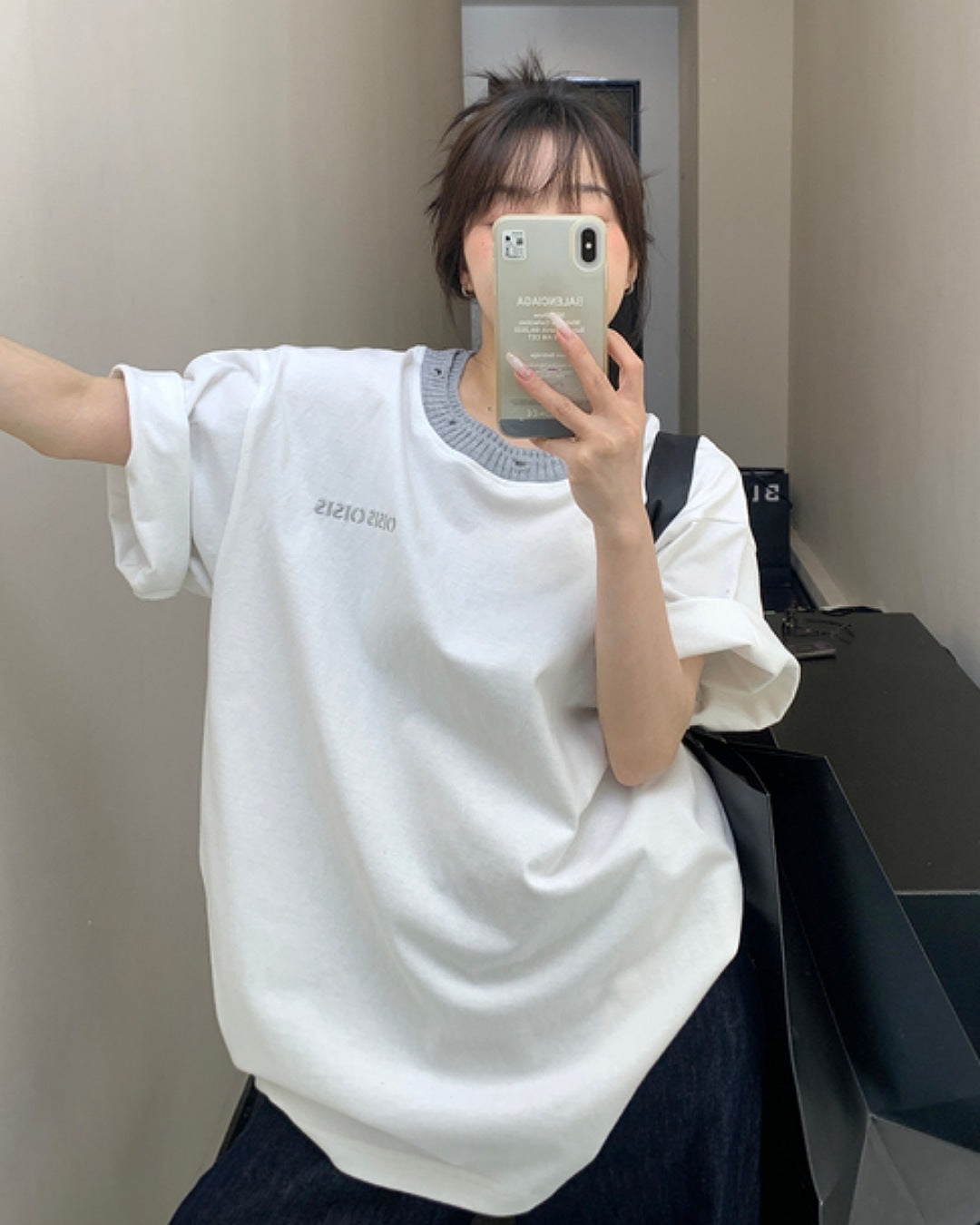 ネックニットTシャツ SL588
