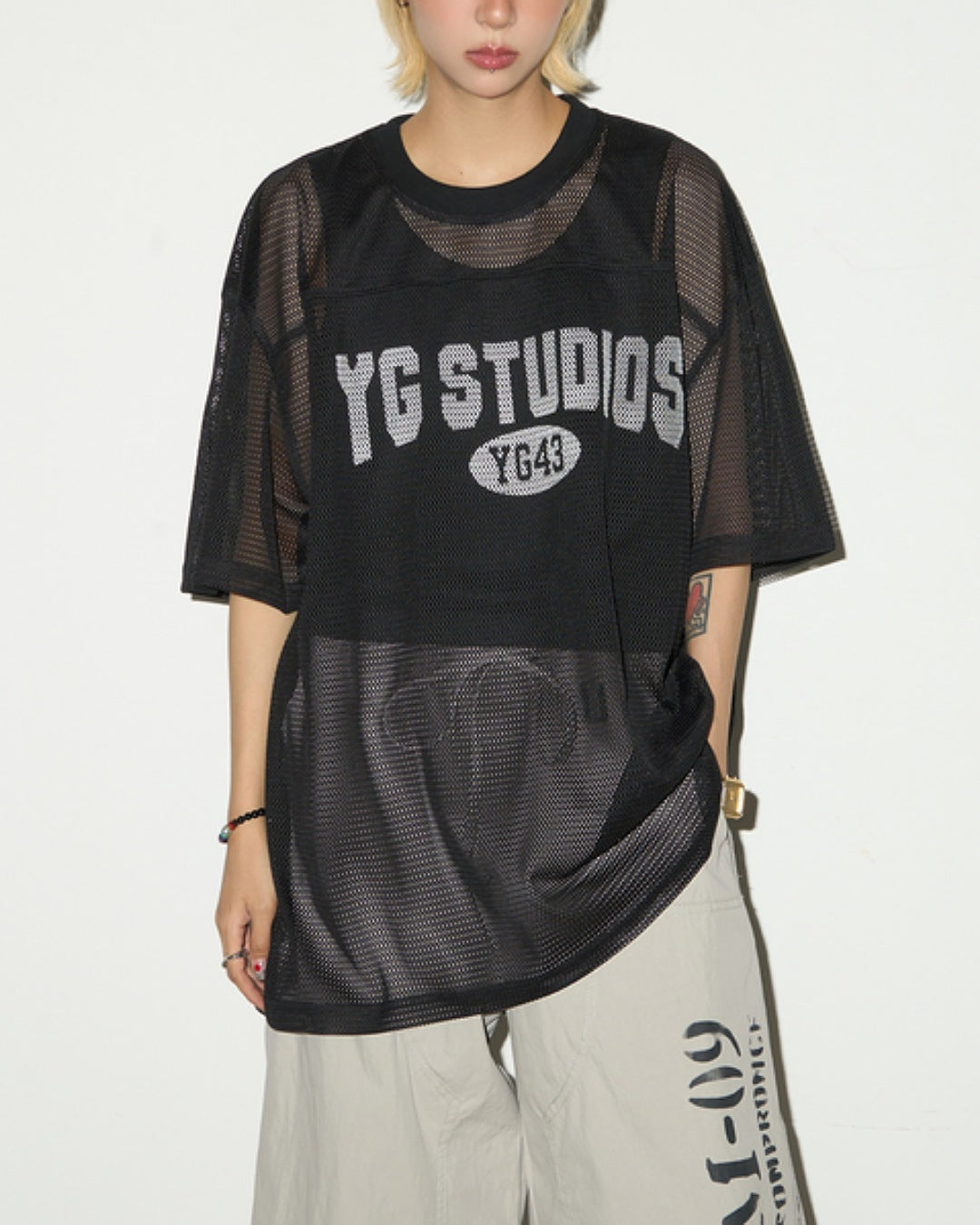 メッシュロゴプリントTシャツ SL634