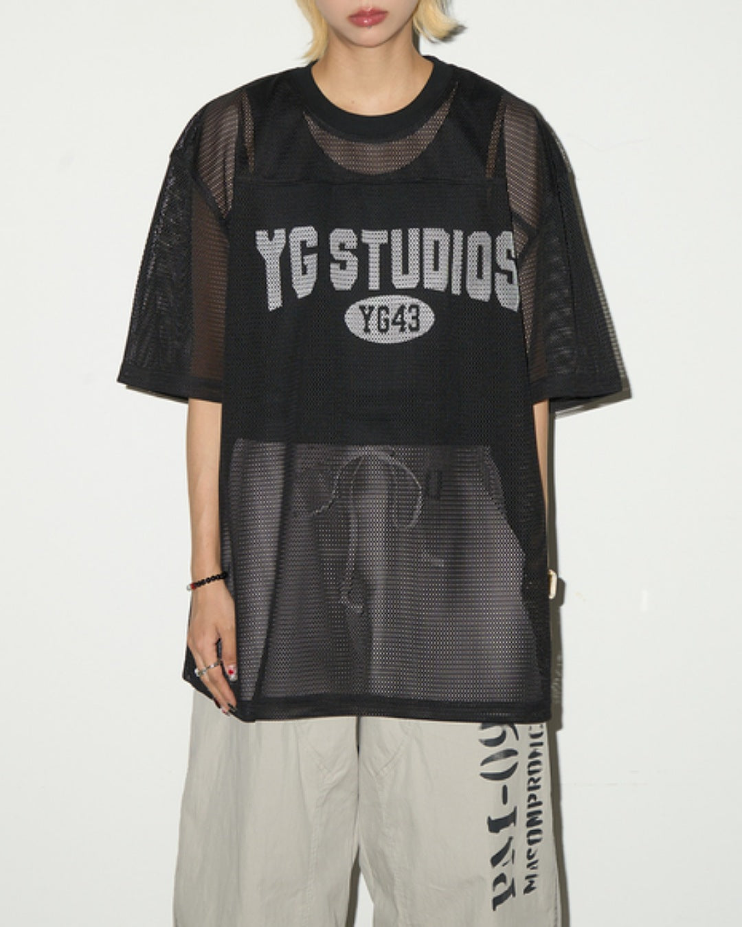 メッシュロゴプリントTシャツ SL634