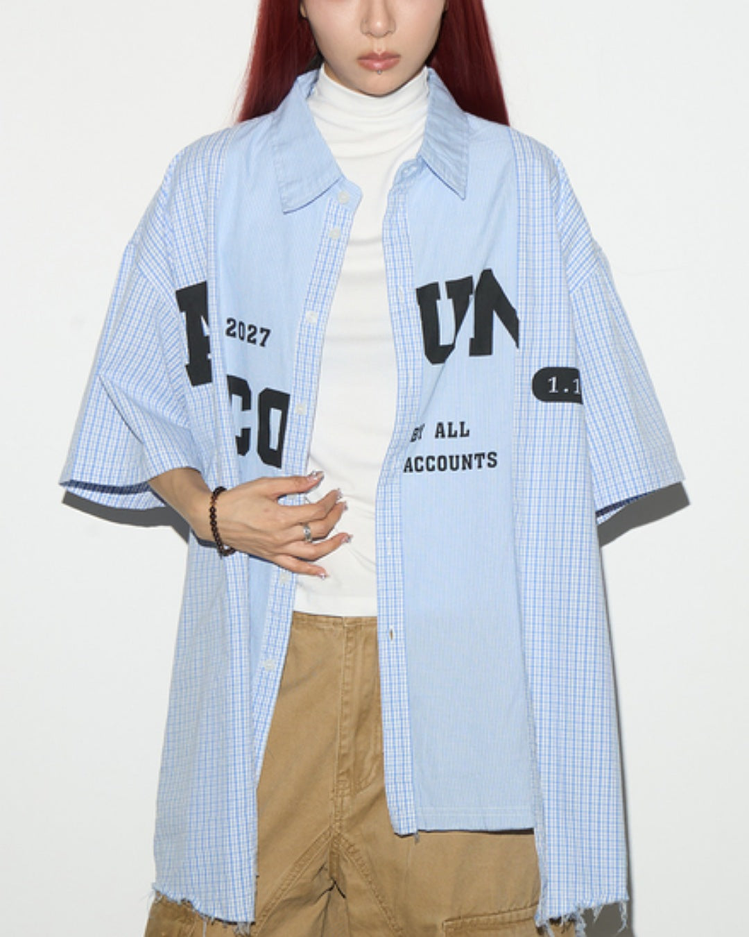 ドッキングチェック柄シャツ SL647