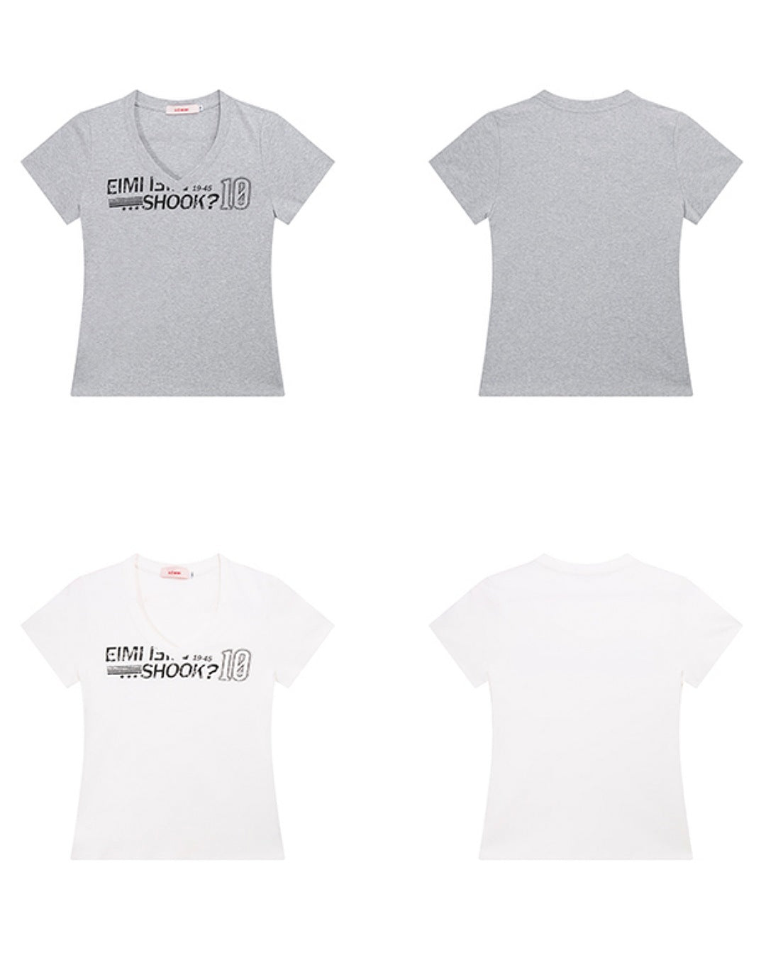 VネックプリントTシャツ SL669