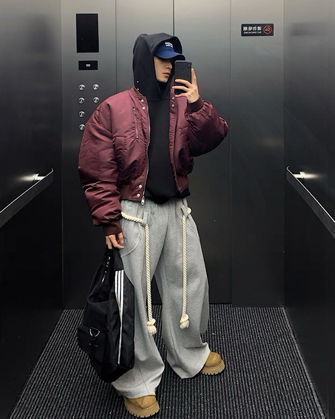 ロープベルトスウエットカーブパンツ M007