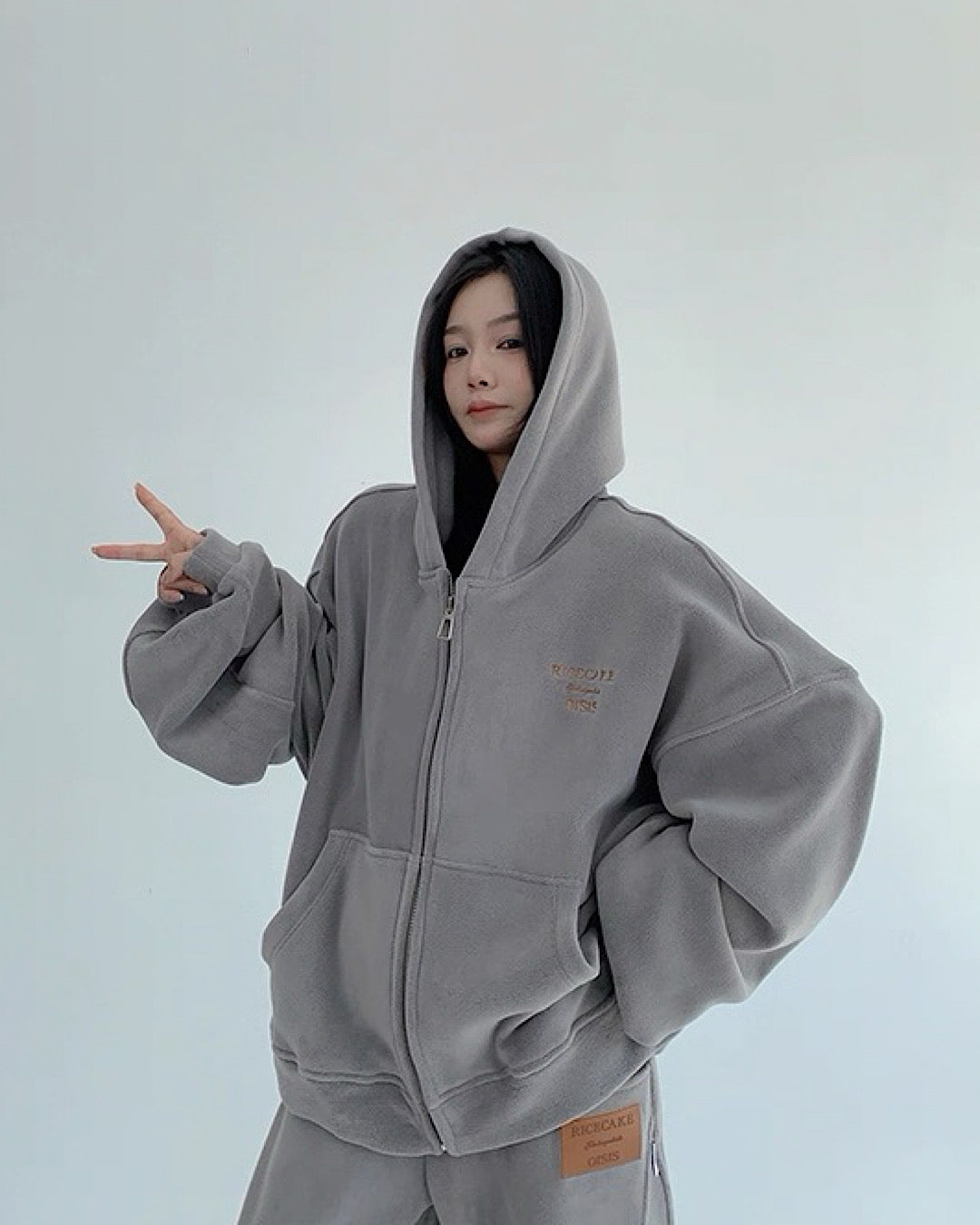 ブラッシュドジップアップパーカー/パンツ/セットアップ SL841