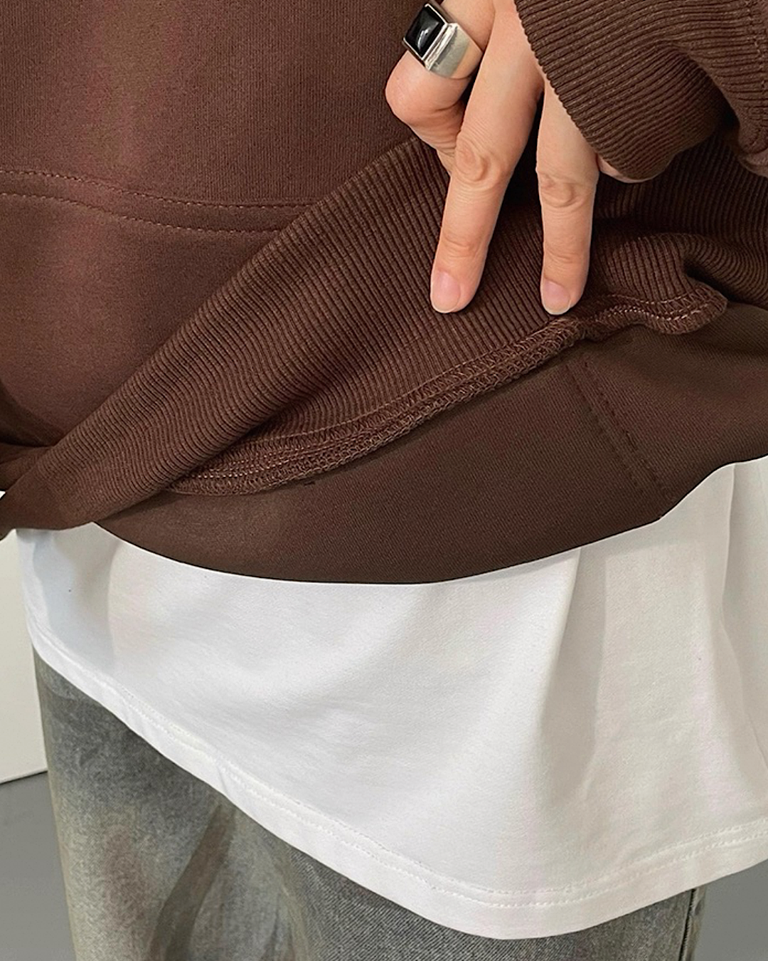 プリントデザインマフポケットフーディ M031