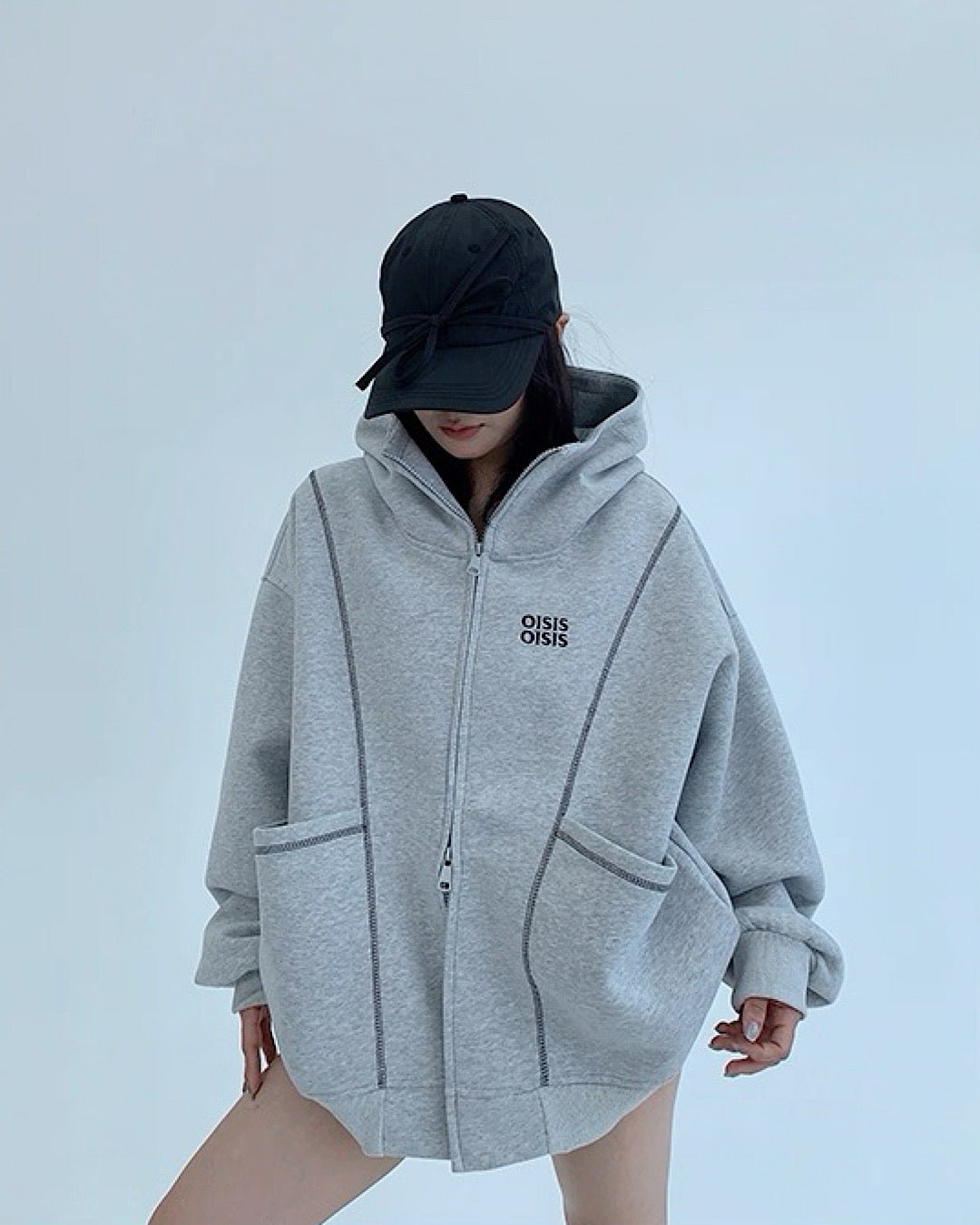 アウトステッチジップアップパーカー SL715