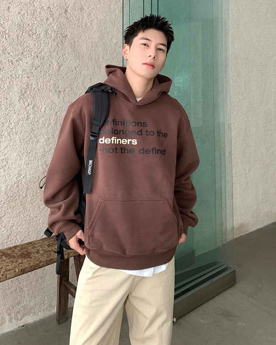 プリントデザインマフポケットフーディ M031