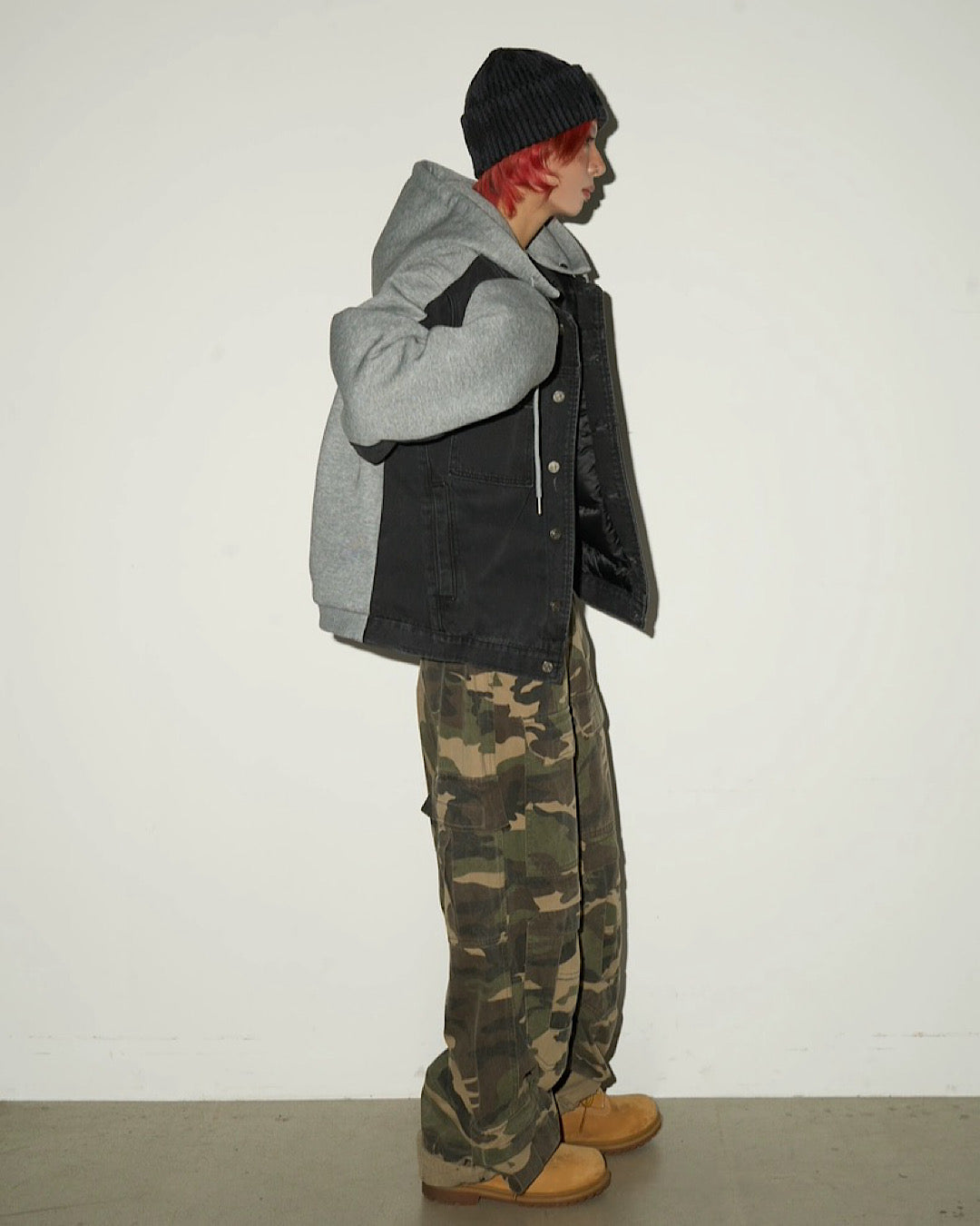 異素材デニムフードジャケット SL826