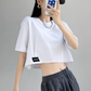 ショート丈タグTシャツ SL228