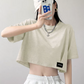 ショート丈タグTシャツ SL228