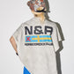 ダメージプリントフレンチスリーブTシャツ SL916