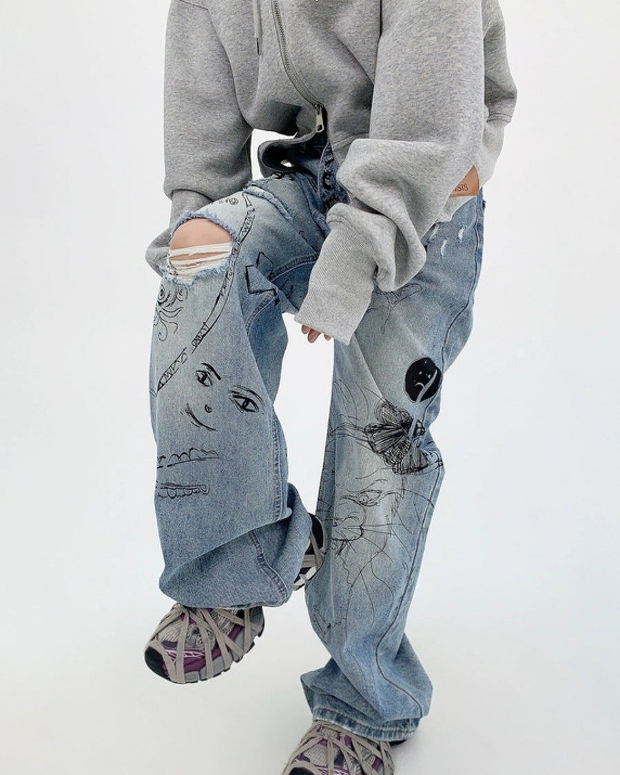 RAKUGAKIデニムパンツ SL367