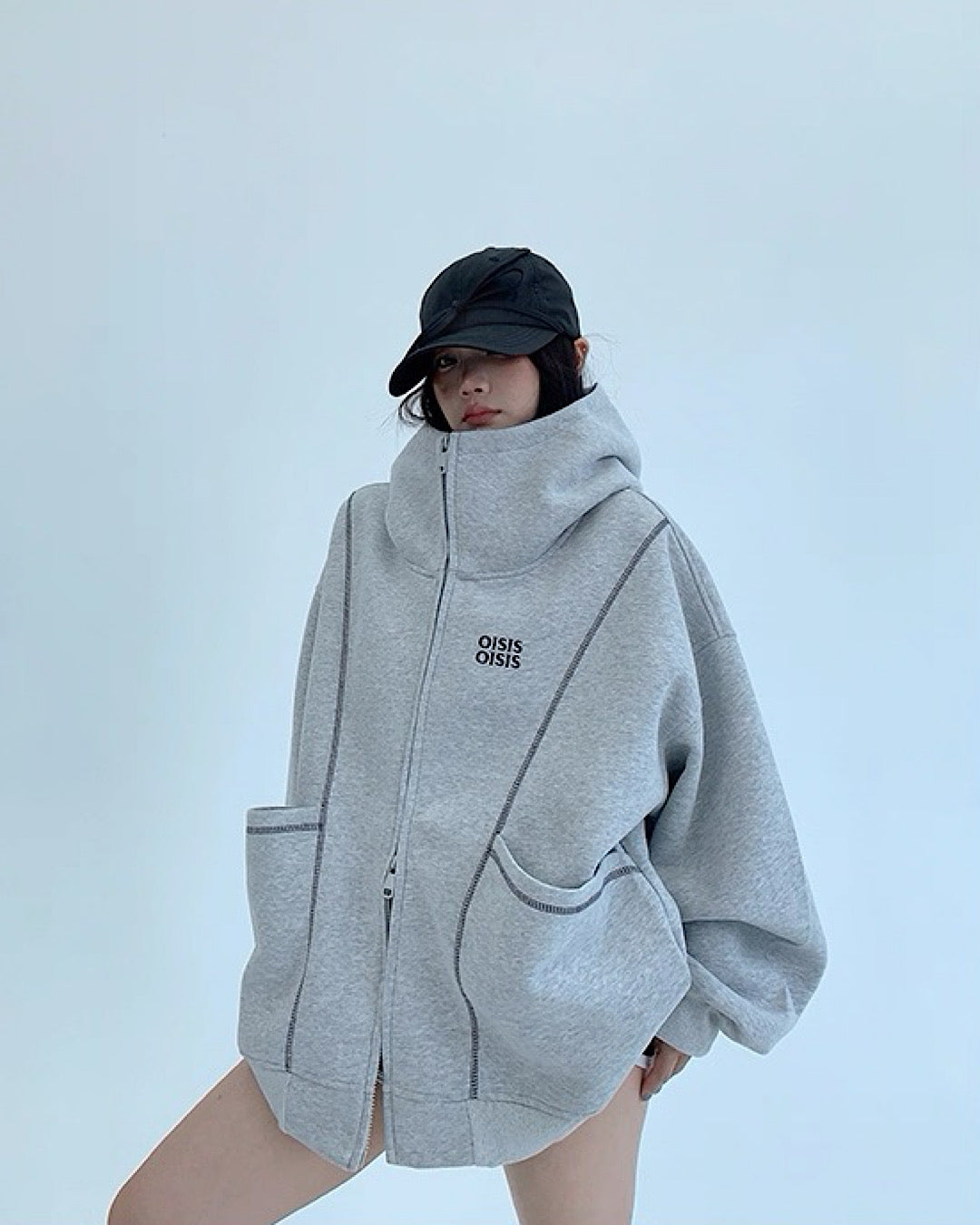 アウトステッチジップアップパーカー SL715