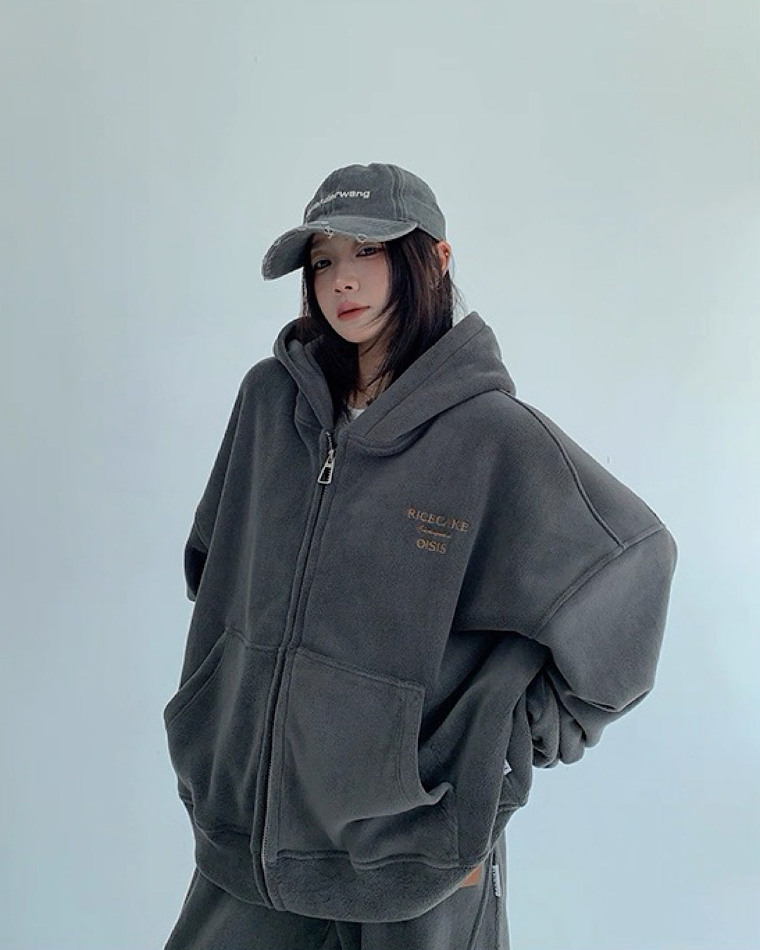 ブラッシュドジップアップパーカー/パンツ/セットアップ SL841