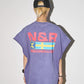 ダメージプリントフレンチスリーブTシャツ SL916