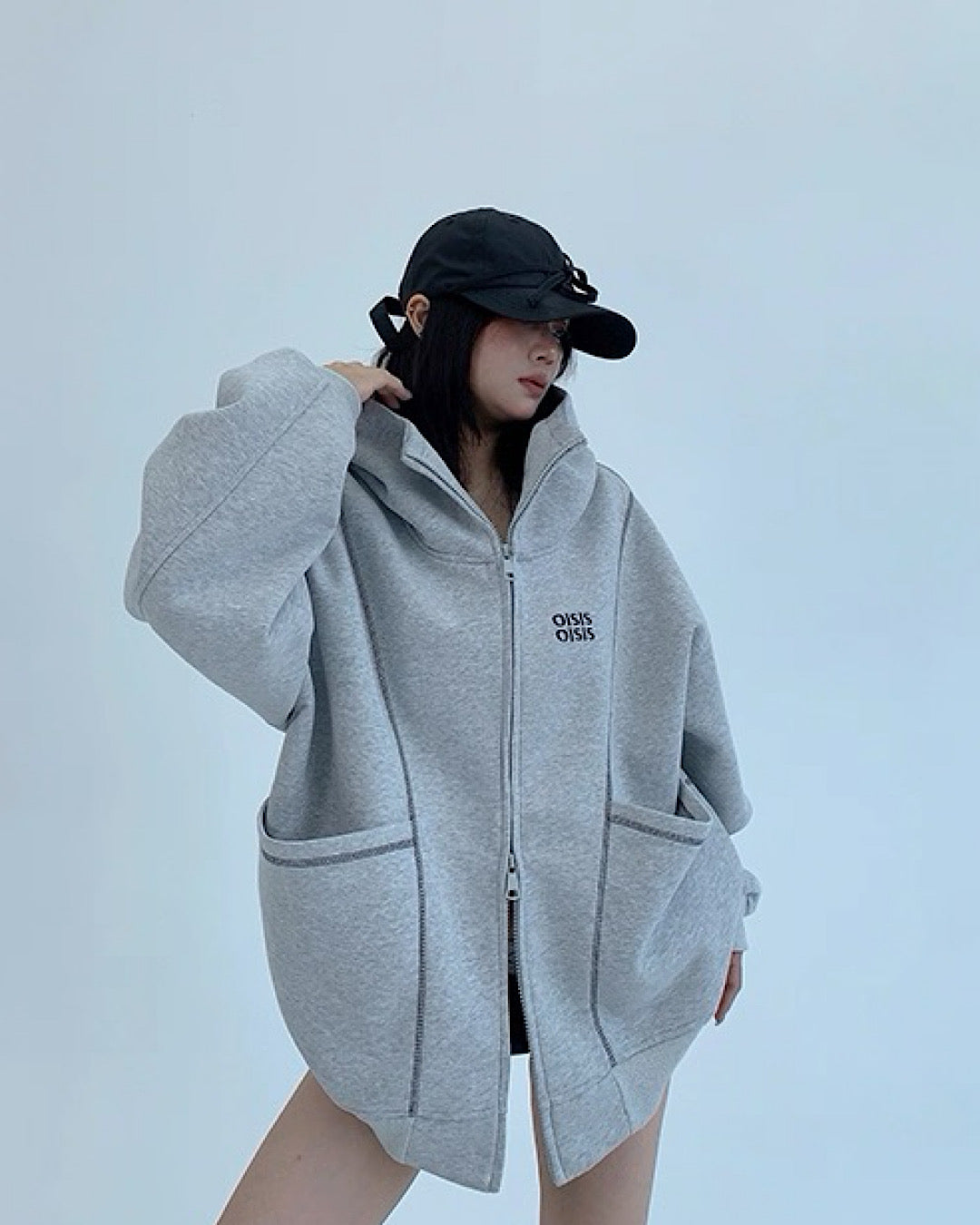 アウトステッチジップアップパーカー SL715