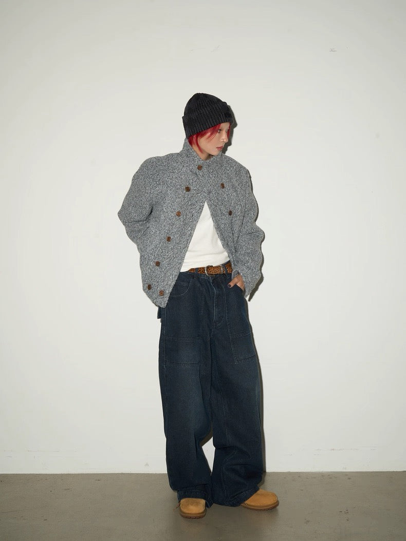 スタンドカラーダブルボタンショートジャケット SL806