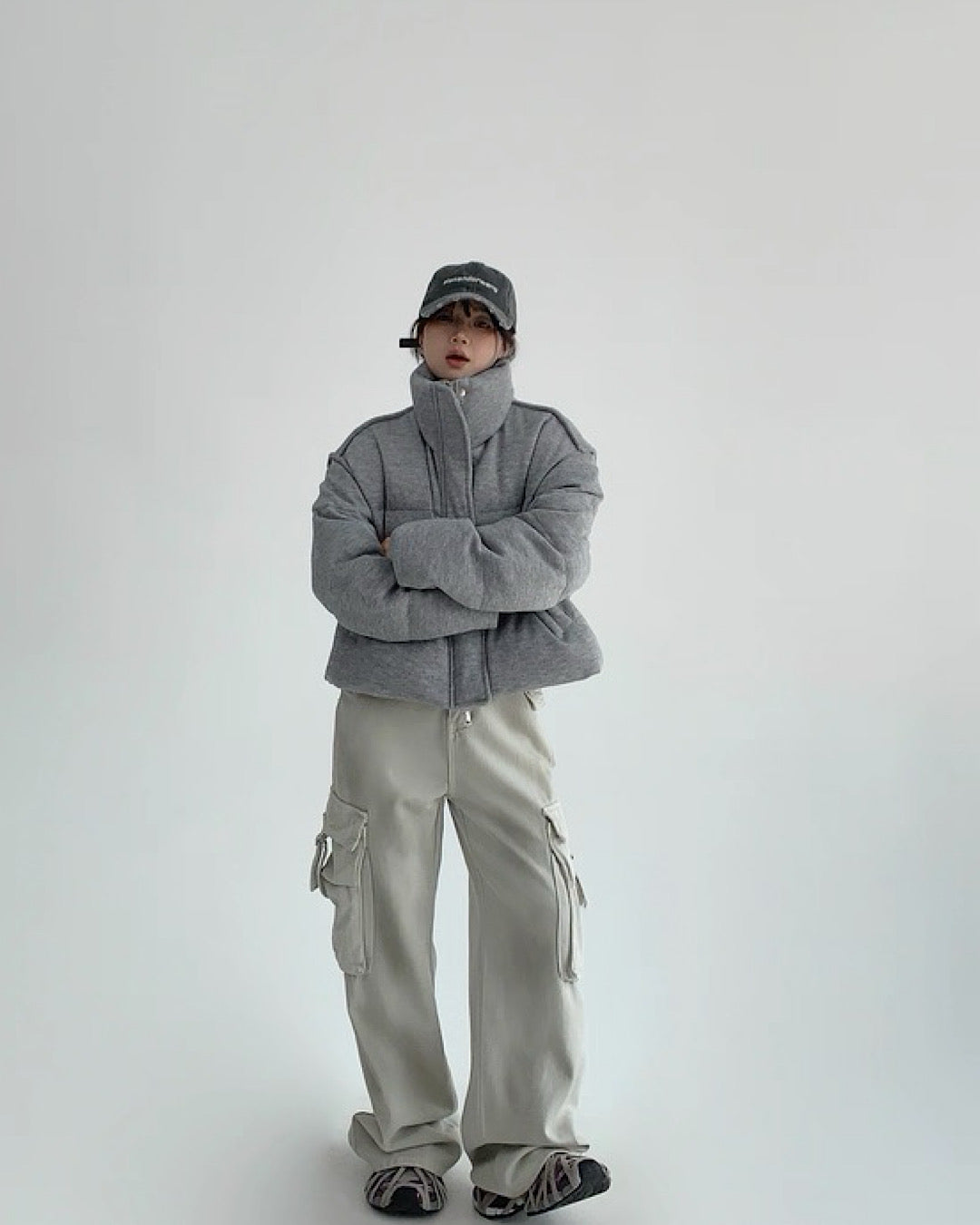 スタンドカラーパデットジャケット SL795