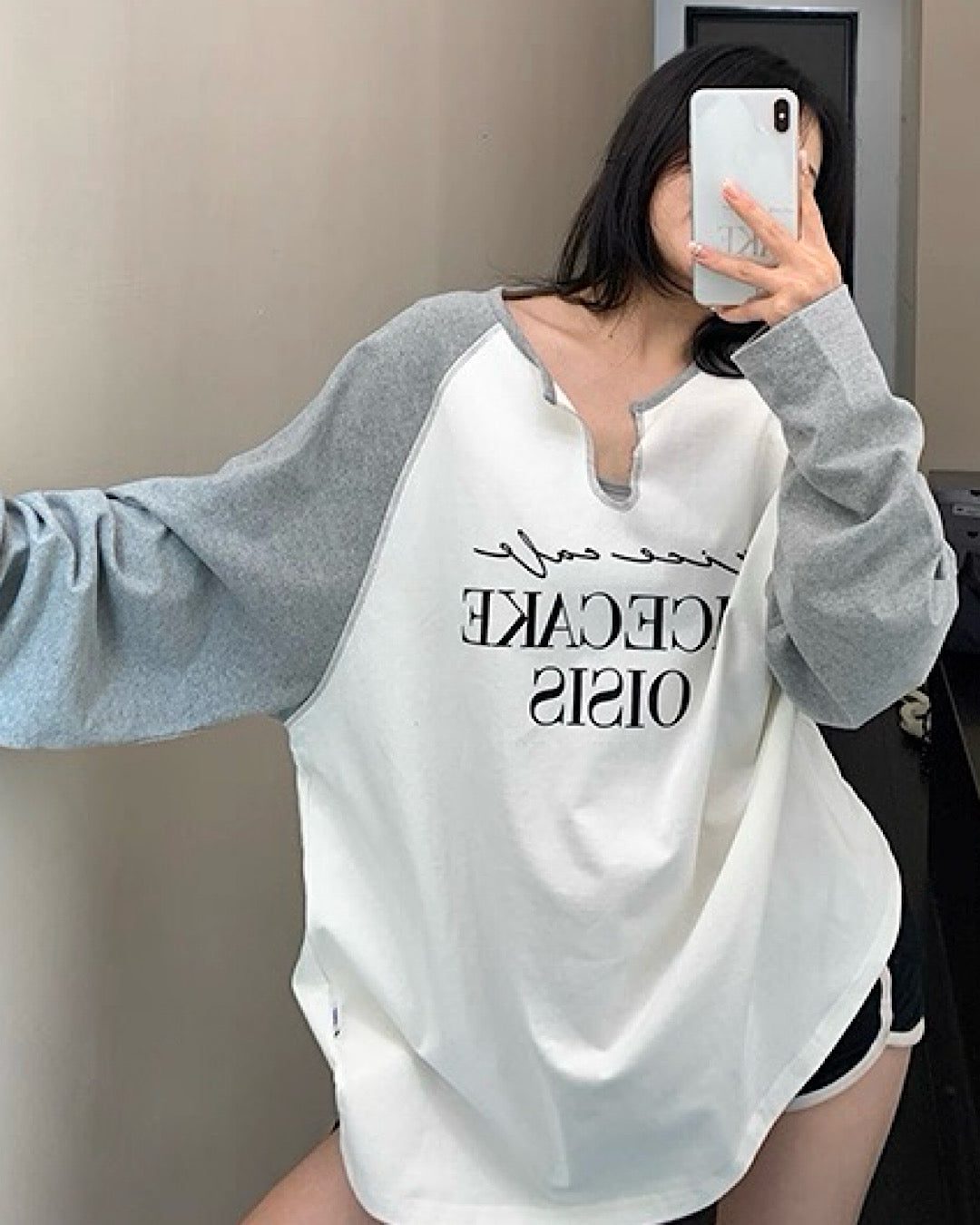 キーネックラグランTシャツ SL709