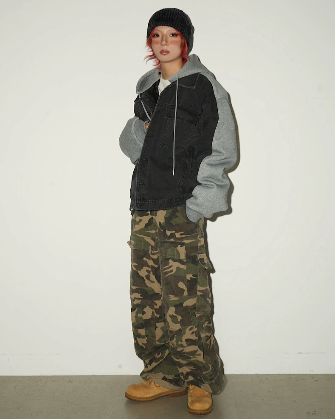 異素材デニムフードジャケット SL826