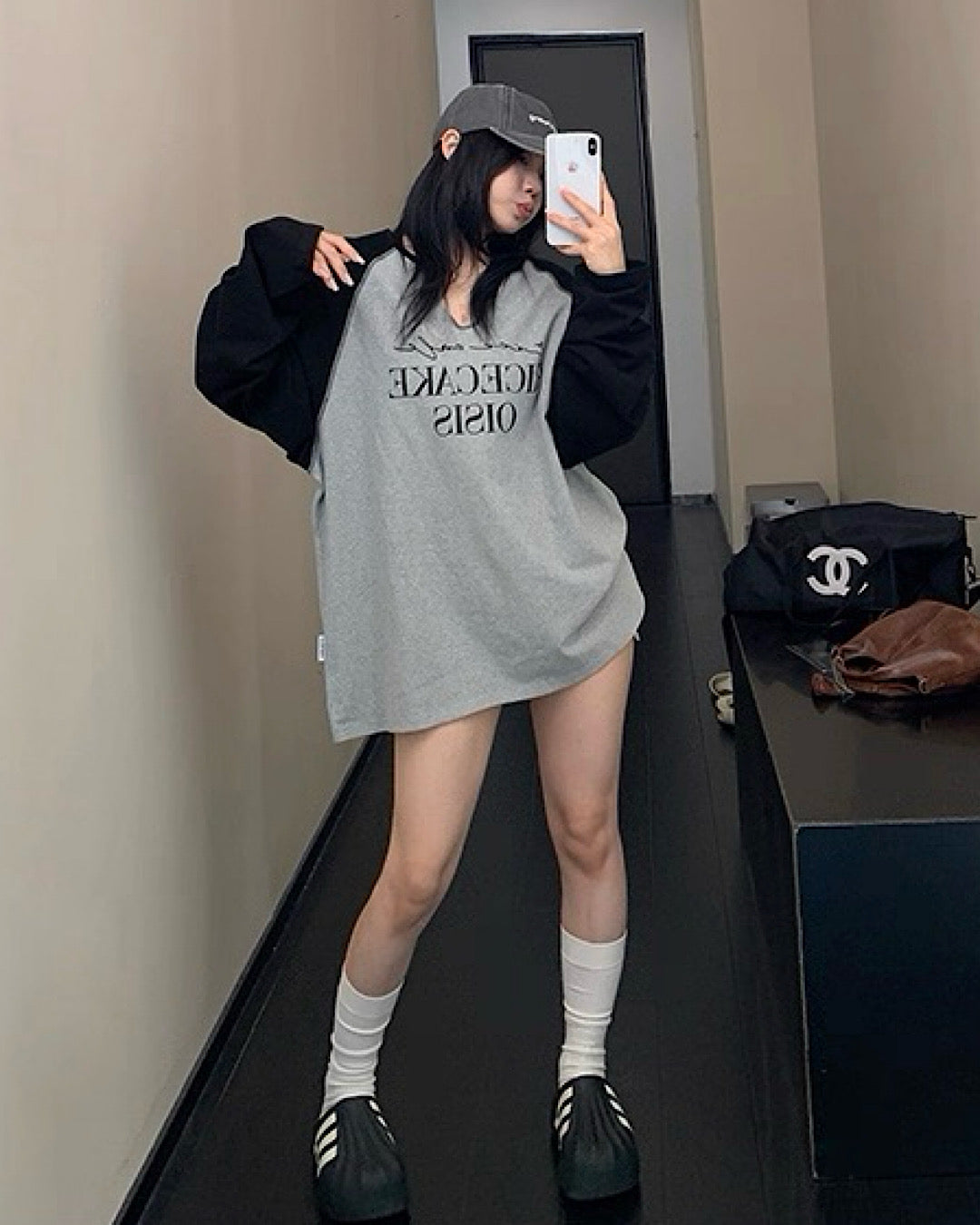 キーネックラグランTシャツ SL709