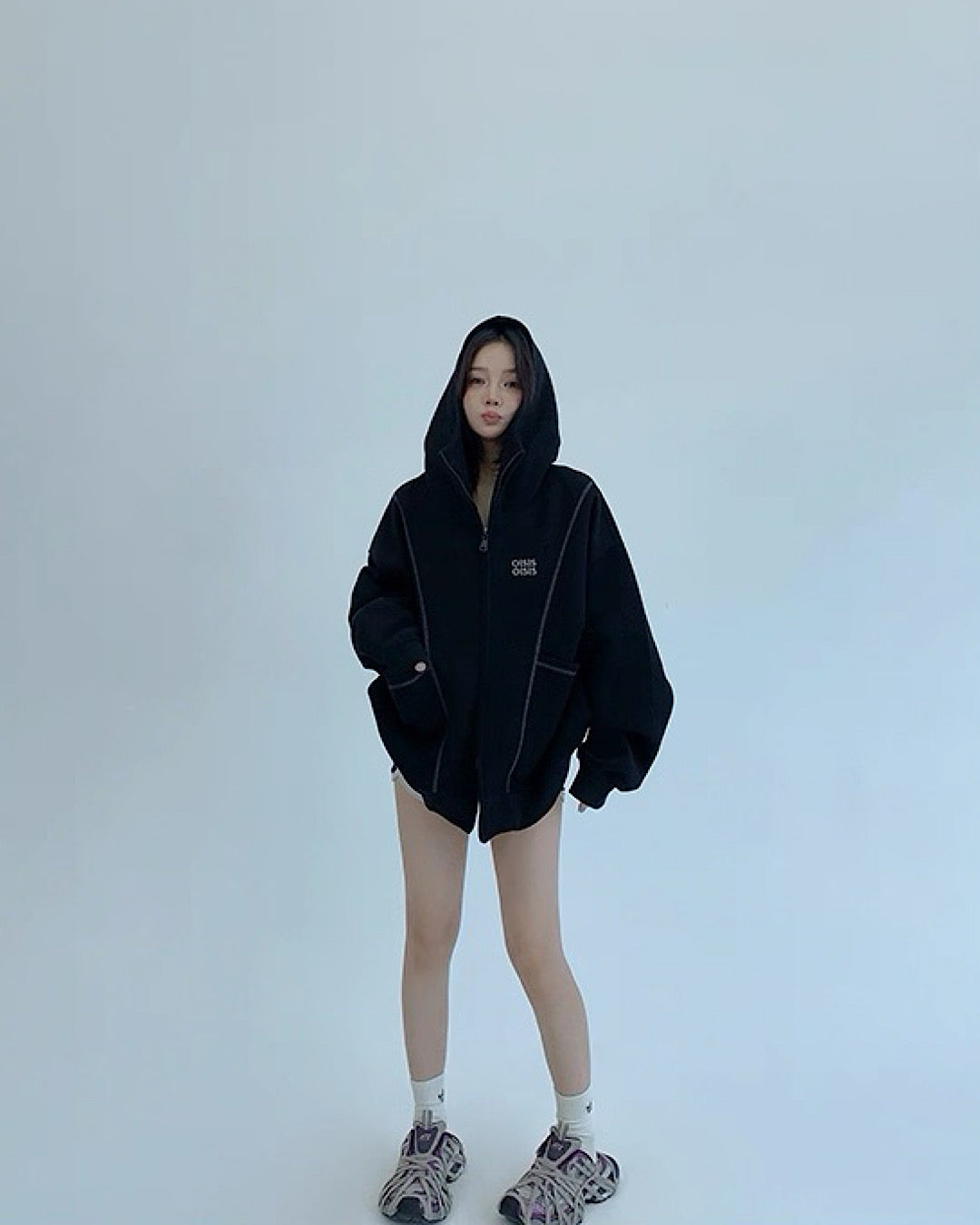 アウトステッチジップアップパーカー SL715