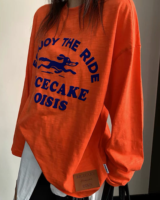 フロッキープリントロングTシャツ SL971