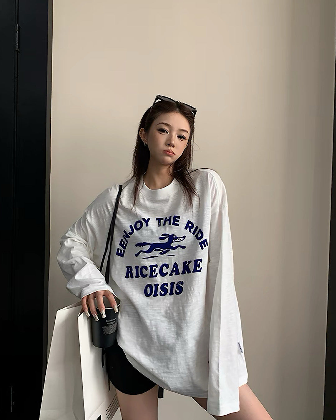 フロッキープリントロングTシャツ SL971
