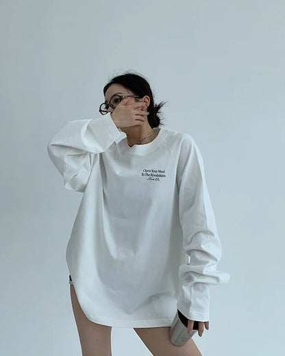 バックプリントルーズロングTシャツ SL748
