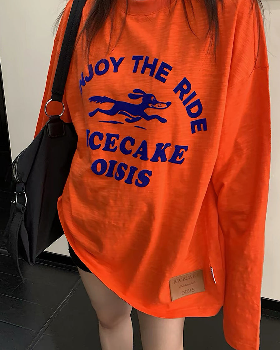 フロッキープリントロングTシャツ SL971